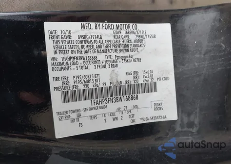 2011 Ford Focus Se from USA, damaged, VIN 1FAHP3FN3BW168868